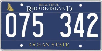 RI license plate 075342