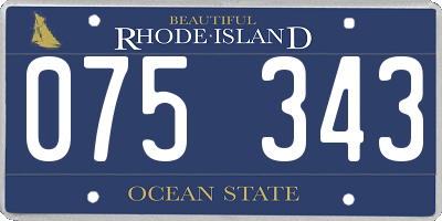RI license plate 075343