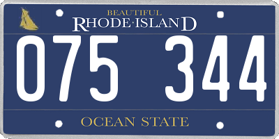 RI license plate 075344