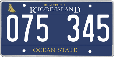 RI license plate 075345