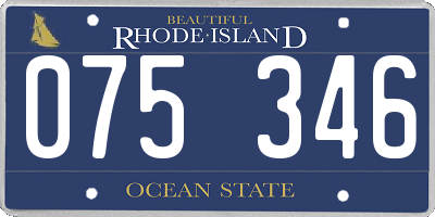 RI license plate 075346