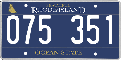 RI license plate 075351