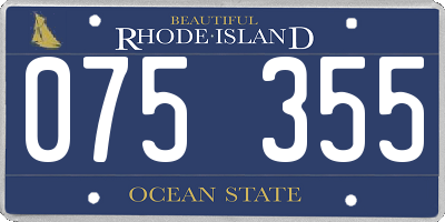 RI license plate 075355
