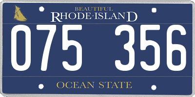 RI license plate 075356