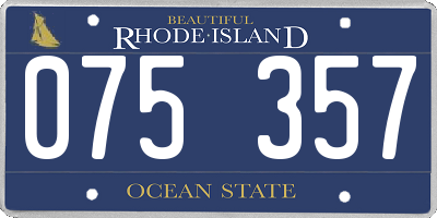 RI license plate 075357