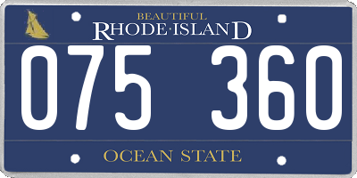 RI license plate 075360