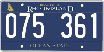 RI license plate 075361