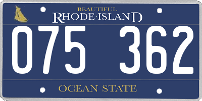 RI license plate 075362