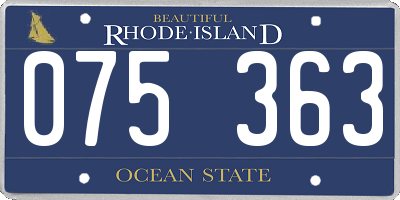 RI license plate 075363