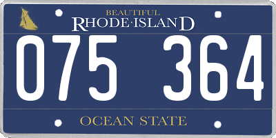 RI license plate 075364