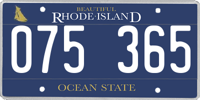 RI license plate 075365