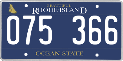 RI license plate 075366