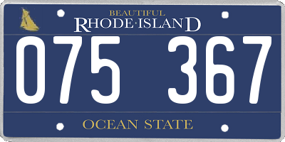 RI license plate 075367