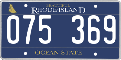 RI license plate 075369