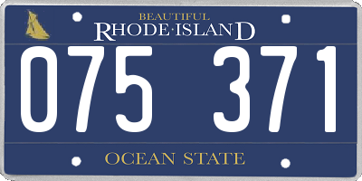 RI license plate 075371