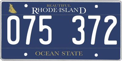 RI license plate 075372