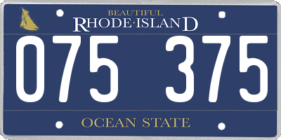 RI license plate 075375