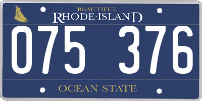 RI license plate 075376
