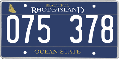 RI license plate 075378