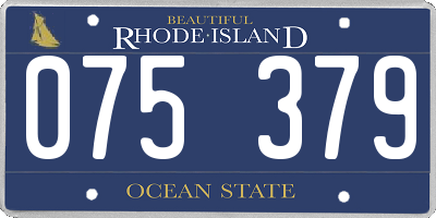 RI license plate 075379
