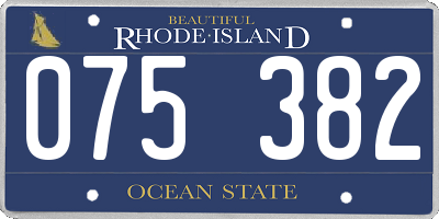 RI license plate 075382