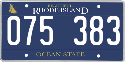 RI license plate 075383