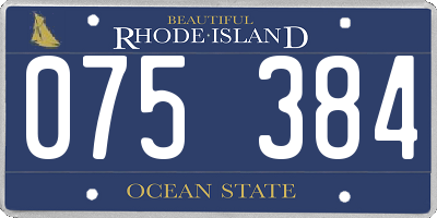 RI license plate 075384