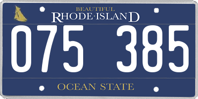 RI license plate 075385