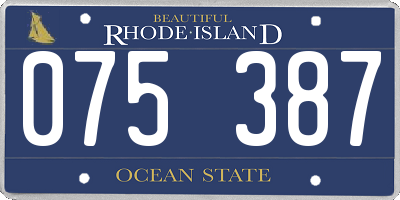 RI license plate 075387