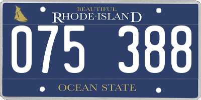 RI license plate 075388