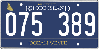 RI license plate 075389