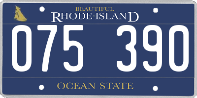RI license plate 075390