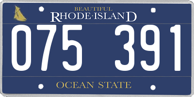 RI license plate 075391