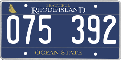 RI license plate 075392
