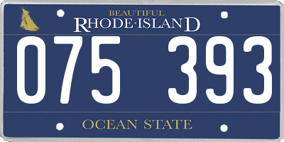 RI license plate 075393