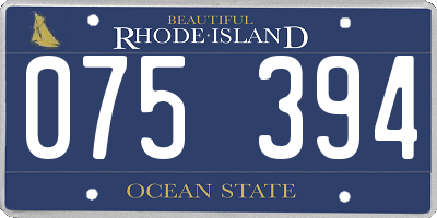 RI license plate 075394