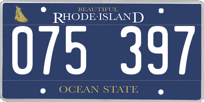RI license plate 075397