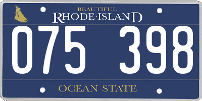 RI license plate 075398