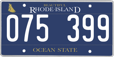 RI license plate 075399