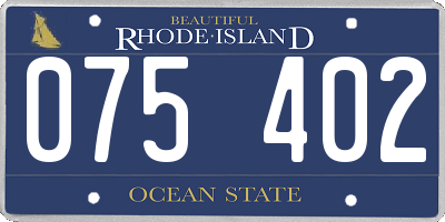 RI license plate 075402