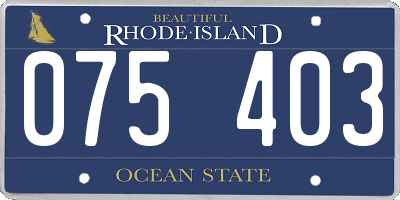 RI license plate 075403