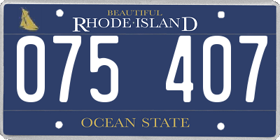 RI license plate 075407