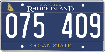 RI license plate 075409