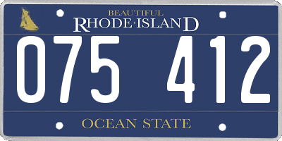 RI license plate 075412