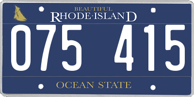 RI license plate 075415