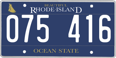 RI license plate 075416