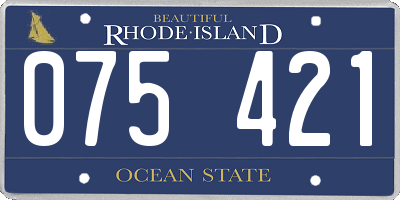 RI license plate 075421