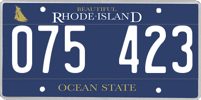 RI license plate 075423