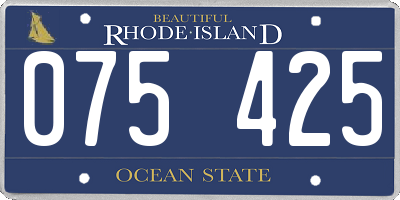 RI license plate 075425