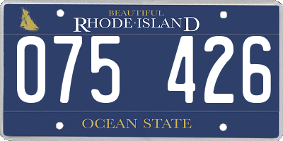 RI license plate 075426